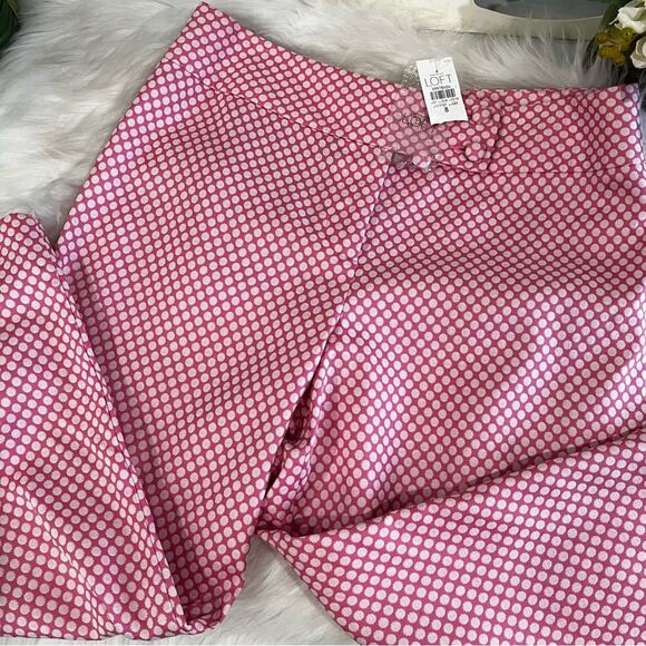 NEW Ann Taylor Loft Retro Preppy Polka Dot Straight Leg Pedal Pusher Capri Pants - Picture 6 of 14
